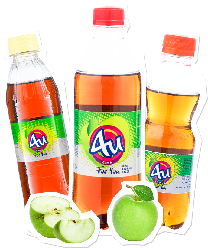 4U Elma Aromalı Gazlı İçecek