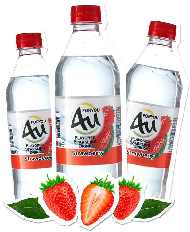 4U Çilek Aromalı Gazlı Su